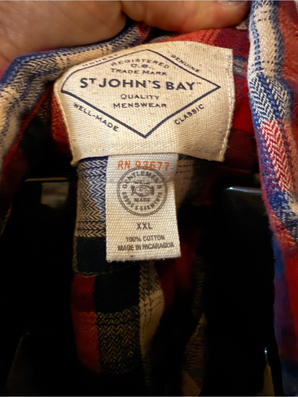 Upcycled Women's Red & Blue Plaid Button-Down Flannel Shirt - Picture 8 of 8